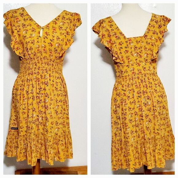 Matilda Jane Fantasy Spring Fantasy Floral Yellow Dress Size Small - Picture 4 of 13